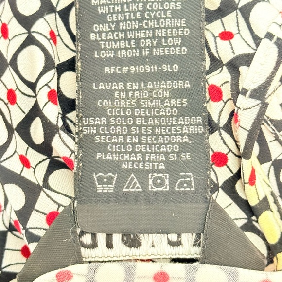 George Stretch Women’s Wrap Dress M (8-10) Geometric Print White Red Black - Picture 9 of 12